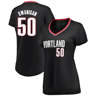 Women's Caleb Swanigan Portland Trail Blazers Black Jersey - Icon Edition - Fast Break