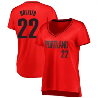 Women's Clyde Drexler Portland Trail Blazers Red Jersey - Statement Edition - Fast Break