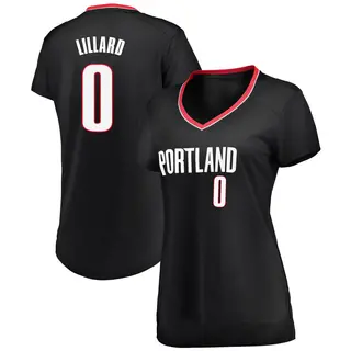 Women's Damian Lillard Portland Trail Blazers Black Jersey - Icon Edition - Fast Break