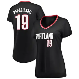 Women's Georgios Papagiannis Portland Trail Blazers Black Jersey - Icon Edition - Fast Break