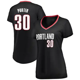 Women's Terry Porter Portland Trail Blazers Black Jersey - Icon Edition - Fast Break